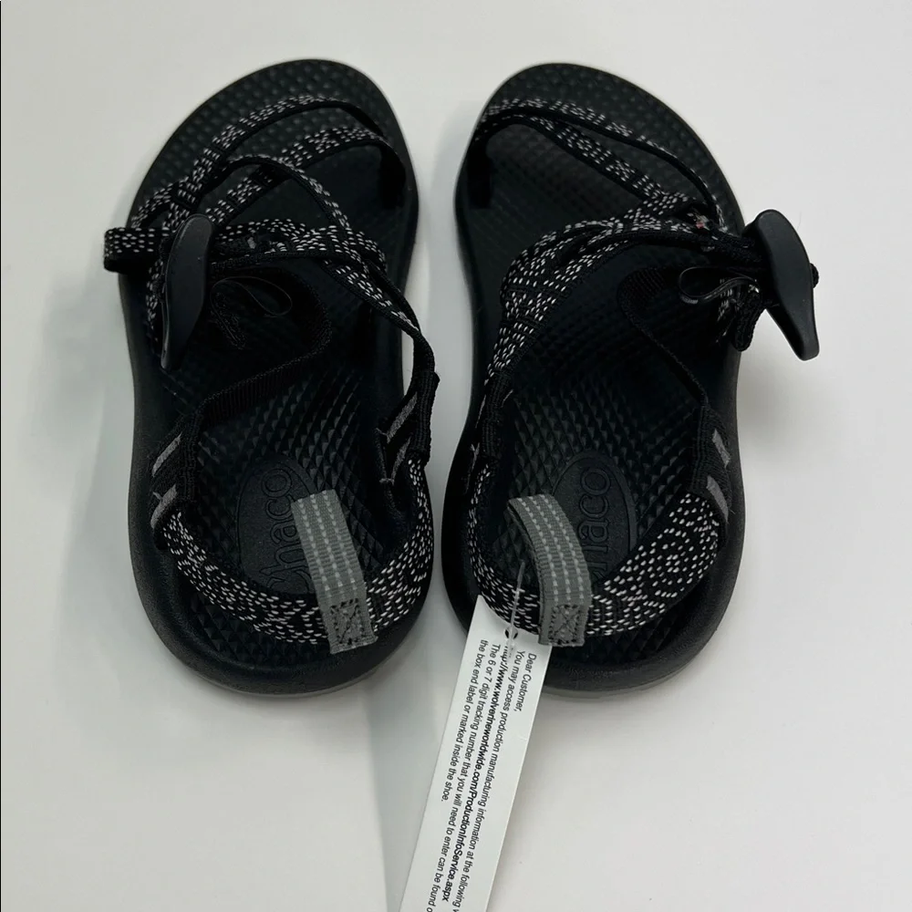 Chaco ZX/1 EcoTread Sandals Kids 1 Unisex Black White Hiking Outdoors Summer New